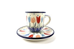 B10 Bunzlau Espresso mokje met schotel 2598X 70ml B10 Tulp Espresso Kop & Schotel 70 ml